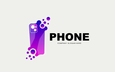 Smartphone Logo Vector Diseño De Teléfono ModernoV53