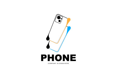 Smartphone Logo Vector Diseño De Teléfono ModernoV54