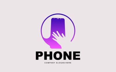 Smartphone Logo Vector Diseño Teléfono ModernoV21