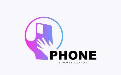 Smartphone Logo Vector Diseño Teléfono ModernoV22