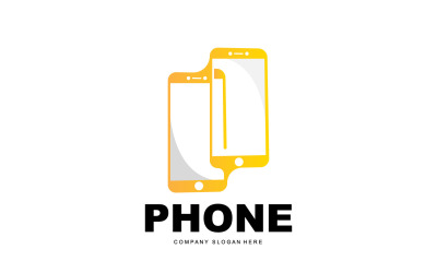 Smartphone Logo Vector Diseño Teléfono ModernoV25