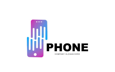 Smartphone Logo Vector Diseño Teléfono ModernoV27