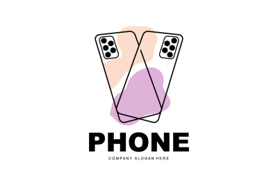 Smartphone Logo Vector Diseño Teléfono ModernoV28