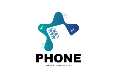 Smartphone Logo Vector Diseño Teléfono ModernoV33