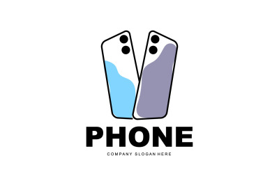 Smartphone Logo Vector Diseño Teléfono ModernoV34
