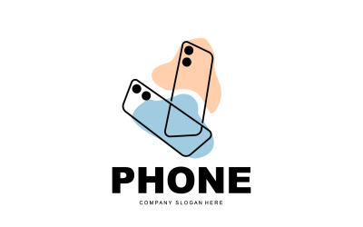 Smartphone Logo Vector Diseño Teléfono ModernoV36
