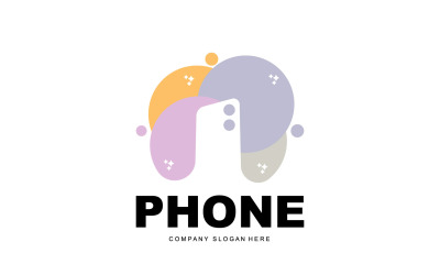 Smartphone Logo Vector Diseño Teléfono ModernoV38