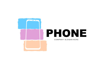 Smartphone Logo Vector Diseño Teléfono ModernoV40