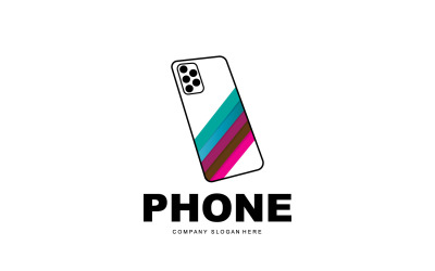 Smartphone Logo Vector Diseño Teléfono ModernoV50