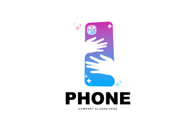 Smartphone Logo Vector Diseño Teléfono ModernoV6