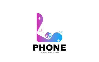 Smartphone Logo Vector Diseño Teléfono ModernoV8