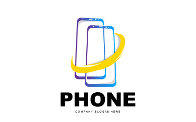 Smartphone Logo Vector Modern Phone DesignV39