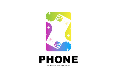 Smartphone-Logo-Vektor, modernes TelefondesignV18