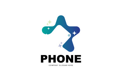 Smartphone Logotyp Vektor Modern Telefon DesignV19