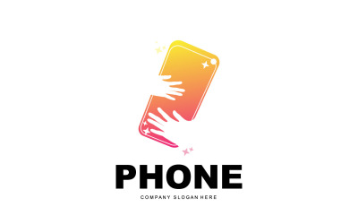 Вектор логотипа смартфона. Дизайн современного телефонаV17.