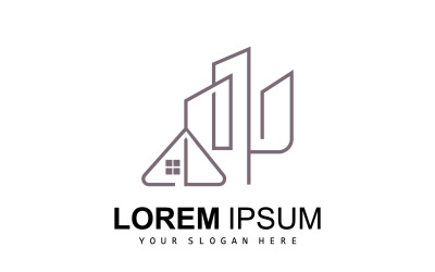 Bâtiment Immobilier Logo Vector DesignV2