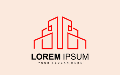 Bâtiment Immobilier Logo Vector DesignV6