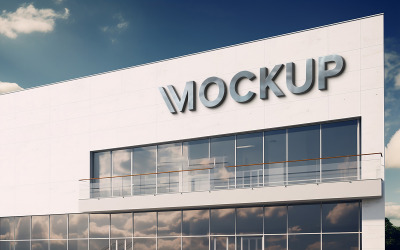 Building front sign logo mockup