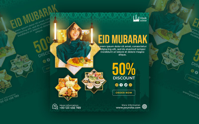 Eid Mubarak Social-Media-Beitragsvorlage
