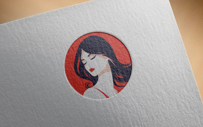 Ilustración de logotipo de chica elegante para marca -011-24