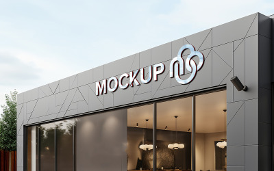 Logo mockup edificio segno facciata