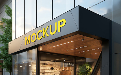 Mockup del cartello anteriore del ristorante