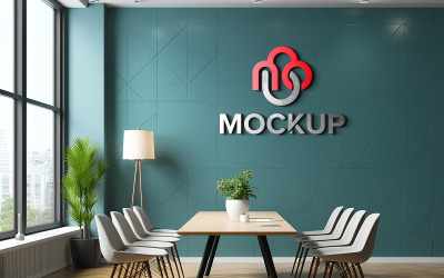 Mockup del logo della sala riunioni dell&amp;#39;ufficio psd