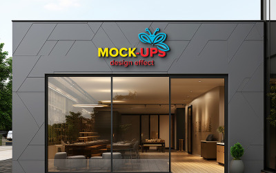 Modello di mockup del cartello del negozio