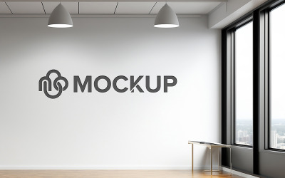 Modello realistico di mockup del logo per interni