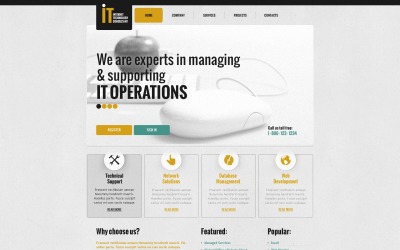 Modello di sito Web reattivo di Internet