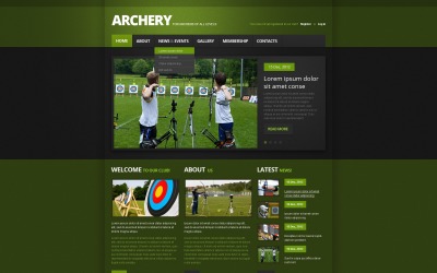 Website sjabloon voor boogschieten