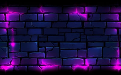 Ciemny mur z cegły z neonowym światłem