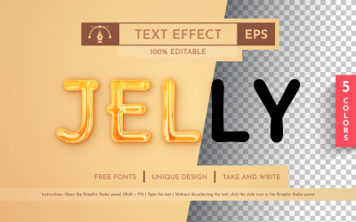 5 effetti di testo modificabili Jelly, stili grafici