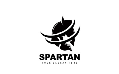 Logotipo espartano silueta vectorial diseño de caballeroV14