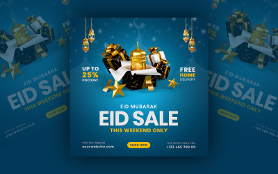 Modèle de publication sur les réseaux sociaux de vente Eid Mubarak