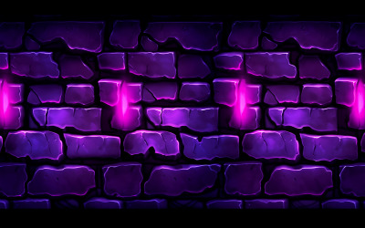 Pared de ladrillo con luz de neón violeta_Pared de ladrillo con luz de neón rosa_pared de ladrillo de neón