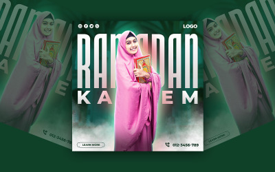 Progettazione del modello di post sui social media di Ramadan Kareem