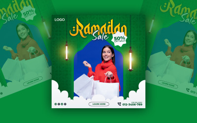 Шаблон распродажи на Рамадан в социальных сетях