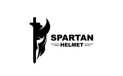 Silhueta de vetor de logotipo espartano Cavaleiro DesignV13