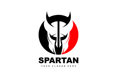 Silhueta de vetor de logotipo espartano Cavaleiro DesignV4