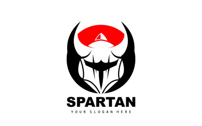 Silhueta de vetor de logotipo espartano Cavaleiro DesignV8
