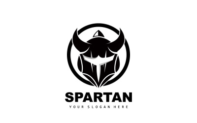 Silhueta de vetor de logotipo espartano Cavaleiro DesignV9