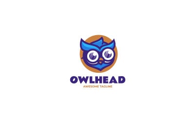 Sova hlava maskot kreslené logo