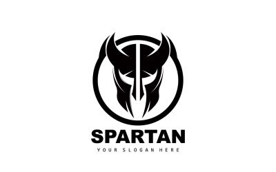 Spartaans Logo Vector Silhouet Ridder DesignV15