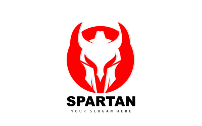 Spartaans Logo Vector Silhouet Ridder DesignV5