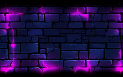 Темная кирпичная стена с неоновым светом