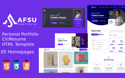 Afsu – HTML-Vorlage für Lebenslauf/Lebenslauf und Portfolio