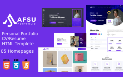 Afsu - Modello HTML CV/curriculum e portfolio