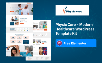 Assistenza fisica - Kit modello Elementor WordPress per ospedale di fisioterapia