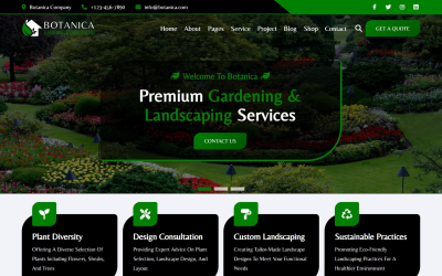 Botanica - HTML5-websitesjabloon voor tuinieren en landschapsarchitectuur